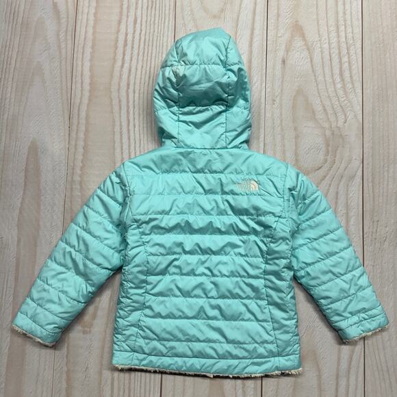 The North Face Toddler Girls 2T Reversible Mossbud Swirl Fleece Puffer Jacket - Picture 3 of 7